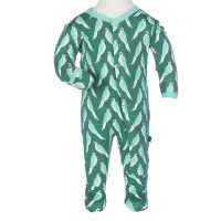 Parrot Print Long Sleeve Modern Baby Footie Romper and One Piece Pajamas (Organic Bamboo)