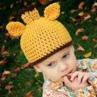 Giraffe Crocheted Toddler Boy and Girl Hat (American Made)