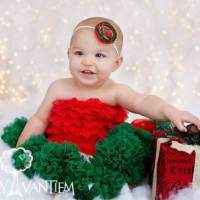 Christmas Girls Red and Green Holiday Headband (American Made)