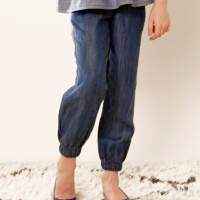 Denim Baby and Little Girls Modern Boutique Pants (American Made)