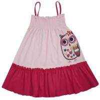 Owl Spaghetti Strap Soft Little Girls Dress (Organic Cotton and Bamboo)