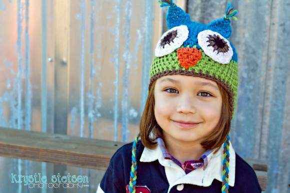 Turquoise Owl Toddler Hat