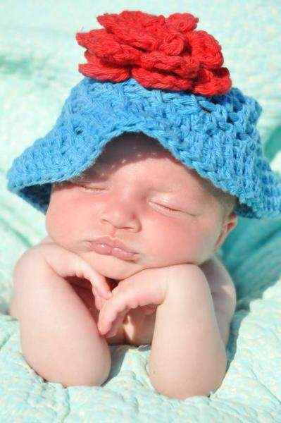 Blue Joy Baby Girl Flower Hat