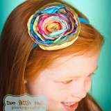 Isabella Multicolor Girls Flower Headband (American Made)