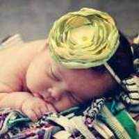 Cassandra Yellow and Green Baby and Girls Flower Headband (American Made)