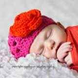 Tilly Baby Girl Hot Pink Crocheted Flower Hat (American Made)