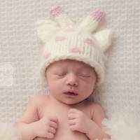 Pink Giraffe Knit Baby Girl Hat