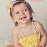 Yellow Baby and Little Girls Lace Ruffle Petti Romper