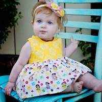 Sleeveless Kokeshi Baby Girl Dress Bloomer Romper