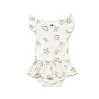Brunch Print Flutter Sleeve Baby Girl Dress (American Made and Organic Cotton)