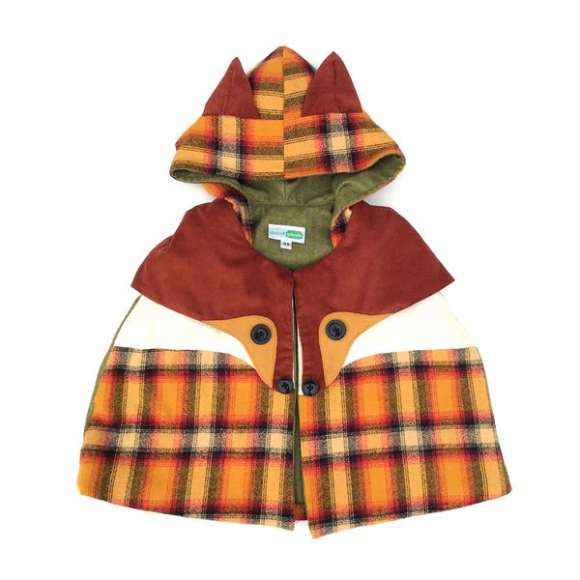 Fox Little Kids Fun Retro Hooded Cape (American Made)