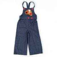 Oliver Little Kids Overalls with Retro Mushroom Felt Applique (American Made)