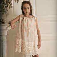 Cream Lottie Sleeveless Boutique Girls Dress (American Made)