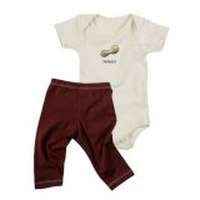 Peanut Baby Outfit Gift Set with Short Sleeve Bodysuit and Pants (Organic Cotton)