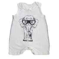 Ice Cream Elephant Sleeveless Baby Romper (Organic Cotton)