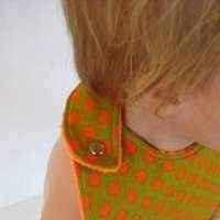 Orange Dot Modern Soft Minky Boutique Baby Bib (American Made)