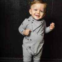 Star Print Long Sleeve Snap Free Baby Jumpsuit and Pajamas (American Made)