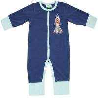 Navy Rocket Long Sleeve Baby Boy Jumpsuit (Organic Cotton and Bamboo)