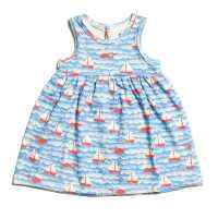 Sailboat Sleeveless Summer Baby Girl Dress (American Made and Organic Cotton)