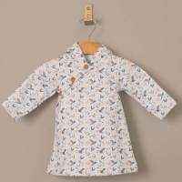 Kimono Long Sleeve Baby Girl Hoody Dress (Organic Cotton)