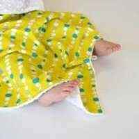 Pebble Print Organic Cotton and Minky Travel Baby Blanket and Oversized Security Blanket (American Made and Organic Cotton)