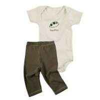 Sweetpea Baby Outfit Gift Set with Short Sleeve Bodysuit and Pants (Organic Cotton)