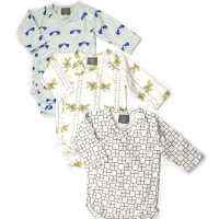 Goldfish 3 Piece Long Sleeve Kimono Baby Boy Bodysuit Gift Set (Organic Cotton)