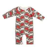 Airplane Print Long Sleeve Baby Boy Playsuit Romper and Pajamas (American Made and Organic Cotton)