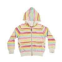 Stripes Big Girls Boutique Hoodie Jacket (Organic Cotton)