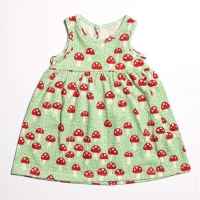 Mushroom Retro Sleeveless Baby Girl Dress (American Made and Organic Cotton)