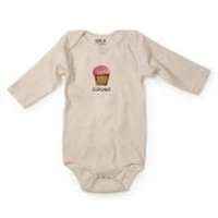 Cupcake Long Sleeve Baby Girl Bodysuit (Organic Cotton)