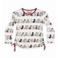 Vintage Kitten Long Sleeve Big Girls Tee (Organic Cotton)