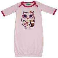 Owl Newborn Baby Girl Gown Sleepwear (Organic Cotton and Bamboo)