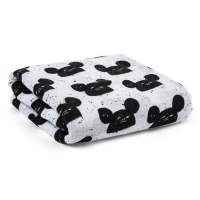 Modern Mouse Baby Black and White Swaddle Blanket (Organic Cotton Muslin)
