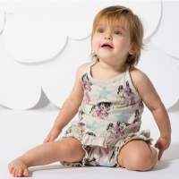 Vintage Horse Print Sleeveless Baby and Toddler Girls Top (Organic Cotton)