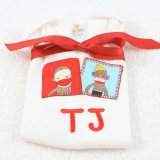 Personalized Two Monkeys Short Sleeve Baby Bodysuit