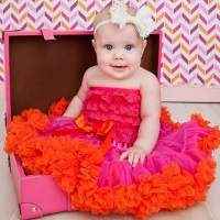 Raspberry and Orange Chiffon Girls Boutique Pettiskirt