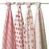 Princess Posie Muslin Swaddling Blanket Gift Set for Baby Girls