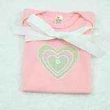 Pink Heart Short Sleeve Baby Girl Bodysuit