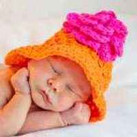 Orange Joy Baby Girl Flower Hat