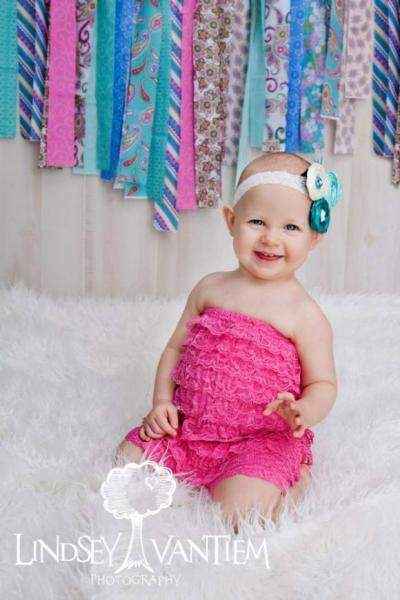 Pretty in Pink Lace Ruffle Baby Girl Petti Romper