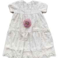 Lace Short Sleeve Necklace Girls Dress