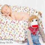 Counting Sock Monkeys Cuddle Baby Stroller Blanket (American Made)