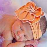 Orange Sherbet Baby Flower Headband (American Made)
