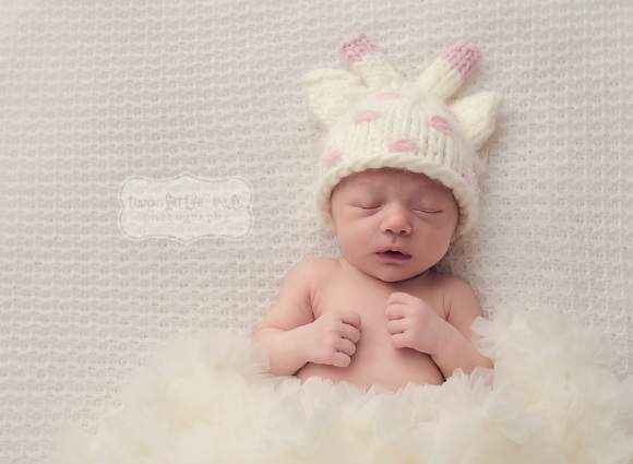 Pink Giraffe Knit Baby Girl Hat