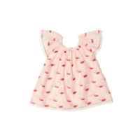 Watermelon Flutter Sleeve Little Girls Blouse