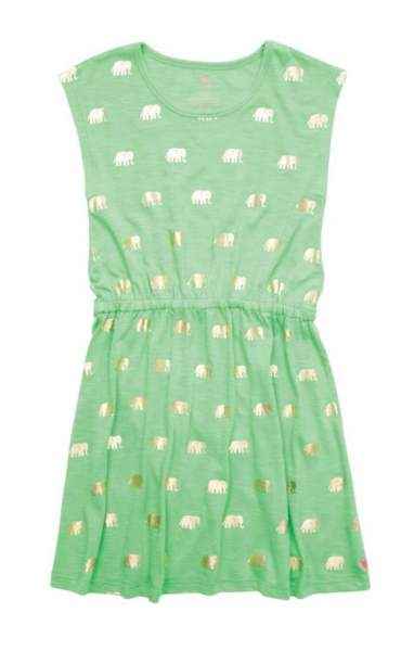 Elephant Green Hadley Big Girls Dress