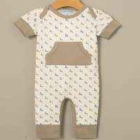 Horse Print Short Sleeve Baby Jumpsuit Romper (Organic Pima Cotton)