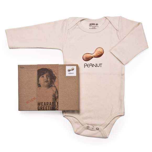 Peanut Long Sleeve Baby Nickname Bodysuit (Organic Cotton)