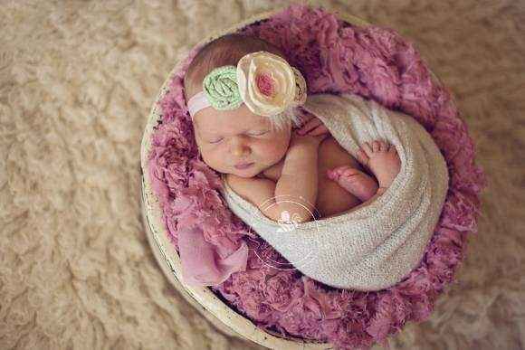 Beatrice Baby Girl Shabby Chic Flower Headband (American Made)